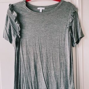 abound gray tshirt with ruffles
